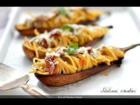 Siciliani creativi - Barchette di melanzane alla siciliana - Pasta in the eggplant