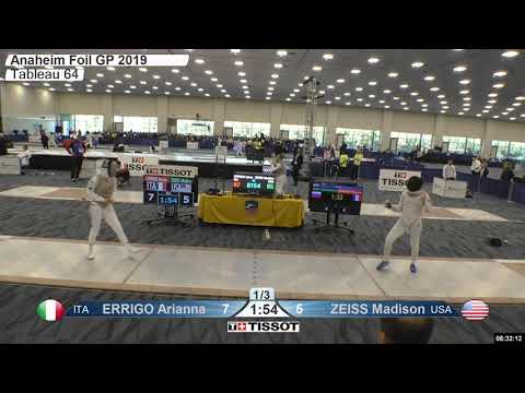 2019 Absolute FIE Grand Prix Anaheim Women's Foil T64: Errigo vs. Zeiss