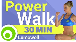 Fat Burning Power Walk Workout at Home - 30 Minute Walking Exercises for Weight Loss