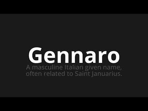 How to pronounce Gennaro