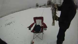 preview picture of video 'ice fishing for largemouth bass'
