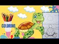 Coloring a Turtle. Coloring pages. Coloring books #turtle #coloring #kidsvideo