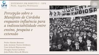 Manifesto de Córdoba - Influência para a indissociabilidade entre ensino, pesquisa e extensão