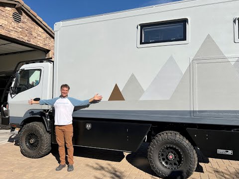 Painting a custom scene with bedliner paint on an Expedition Camper