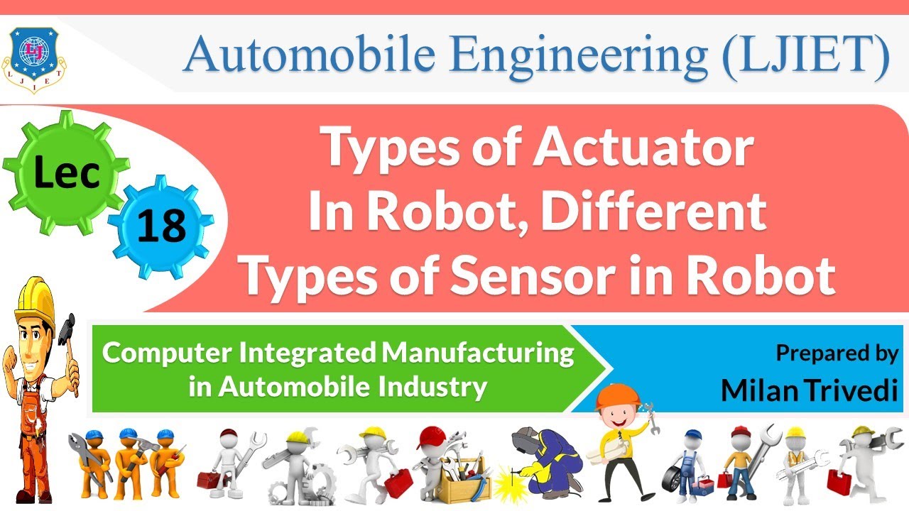 L 18 Actuator In Robot, Types of Sensor I Computer Integrated Manufacturing in A.I. I Automobile