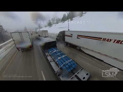 3-14-23 Donner Pass, CA-Heavy snowpack, roof shoveling, drone, high drifts