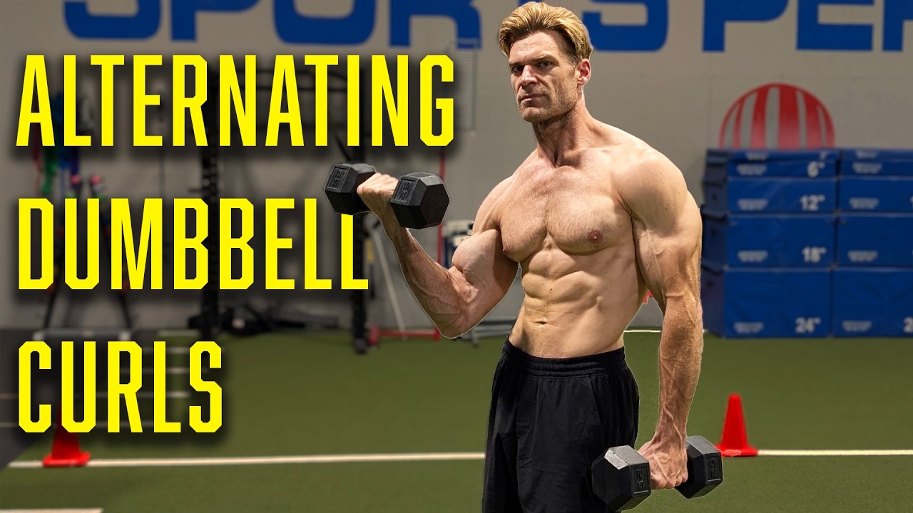 Alternating Dumbbell Curl demonstration video