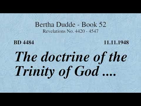 BD 4484 - THE DOCTRINE OF THE TRINITY OF GOD ....