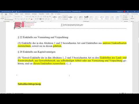 Subsidiaritätsprinzip in der Einkommensteuer