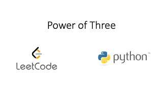 YouTube video 'Leetcode - Power of Three (Python)'
