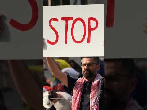 Greta Thunberg joins Brussels protest against Israel  | AJ #shorts