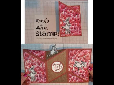 Mini Miura Fold Card with Darling Donkeys