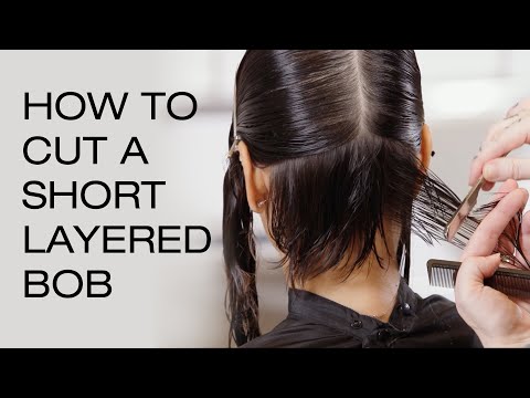 How to Cut a Short Layered Bob | Textured Pixie Razor...