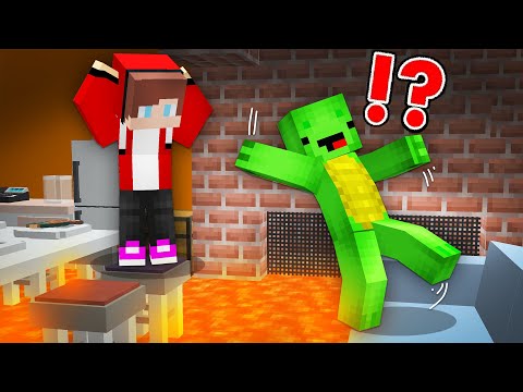 JJ and Mikey Scary FLOOR IS LAVA in Minecraft Challenge Maizen JJ and Mikey in DREAM