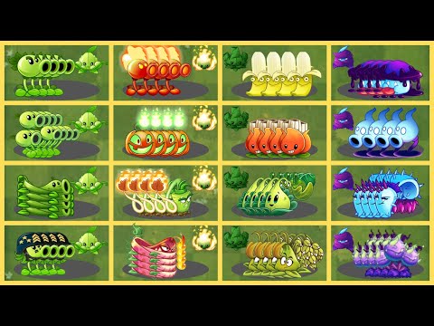 Random 16 Teams 4 Plants PEA x FIRE x PULT x SHADOW - Which Team Will Win? - Pvz 2 Plant vs Plant