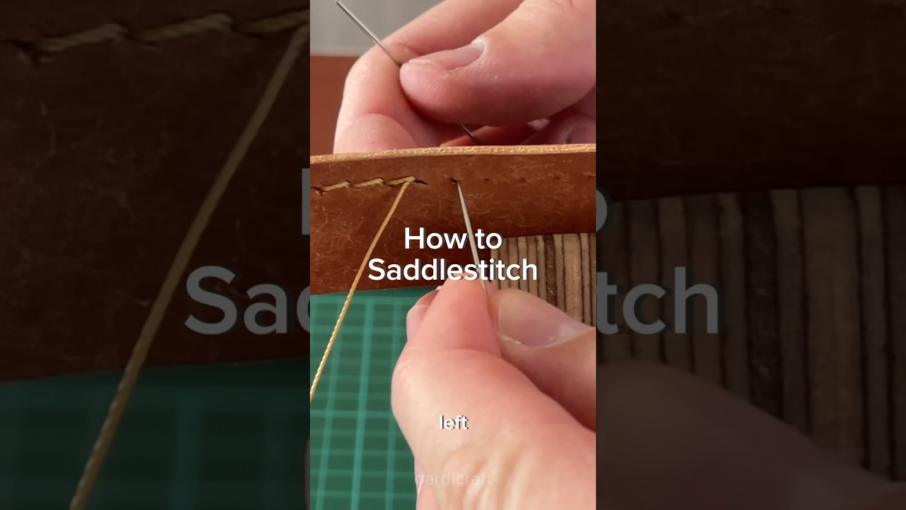 Tutorial - how to Saddlestitch Part 2 #howto #saddlestitch #diy #leather #asmr