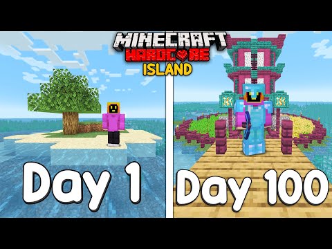 I Survived 100 Days On A Deserted Island In Minecraft Hardcore...