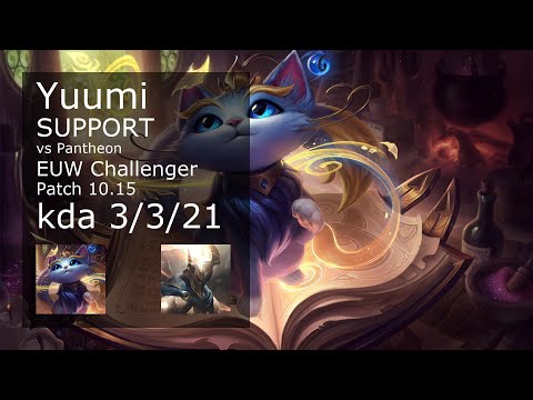 Yuumi Support vs Pantheon - EUW Challenger 3/3/21 Patch 10.15 Gameplay
