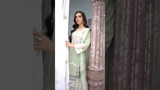 Pistachio Green Embroidered Lawn Suit - Video 2