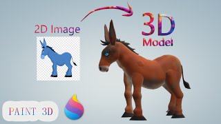 Windows 10 Paint3d Tutorial : Make a  3d model from 2d image and paint it
