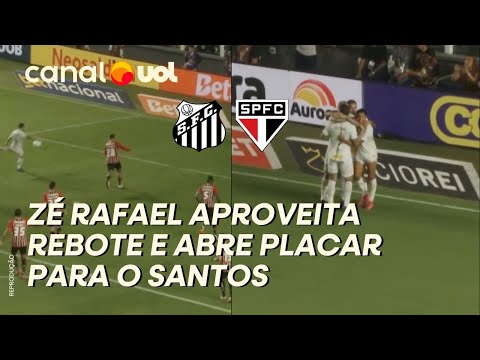 GOL DO SANTOS! ZÉ RAFAEL APROVEITA REBOTE E ABRE O PLACAR PARA O PEIXE CONTRA O SÃO PAULO