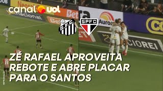 GOL DO SANTOS! ZÉ RAFAEL APROVEITA REBOTE E ABRE O PLACAR PARA O PEIXE CONTRA O SÃO PAULO
