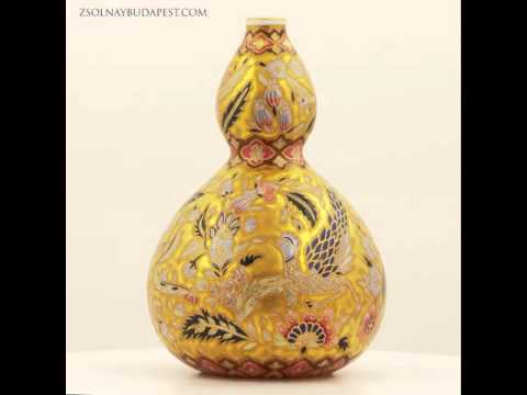 zsolnaybudapest.com Peacock Golden Age Vaso de edição limitada da fábrica de porcelana Zsolnay