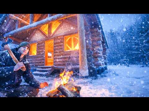Life in a Winter Forest | Building My Log Cabin Alone