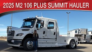 A preview image of the linked video showcasing 2025 Freightliner M2 106 Plus Summit Hauler