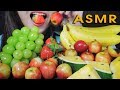 ASMR EATING FRUITS PLATTER MUSCAT GRAPES STRAWBERRY MINI APPLES BANANA EATING SOUND LINH ASMR 먹방