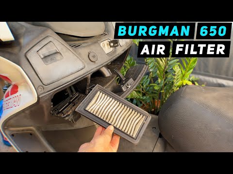 Suzuki Burgman 650 - Air Filter Removal / Installation (K&N upgrade) | Mitch's Scooter Stuff