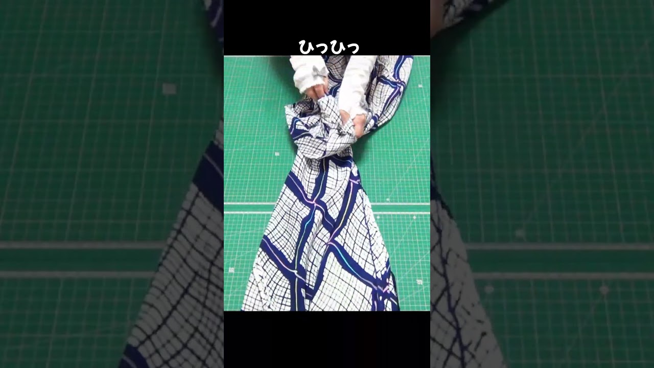 やっぱり日本のおばあちゃんは凄いのだ🌞🍉👗　#short #dressmaking #着物リメイク #kimonostyle #浴衣