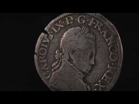 Moneda, Francia, Charles IX, Teston, 1562, Orléans, BC+, Plata, Sombart:4626
