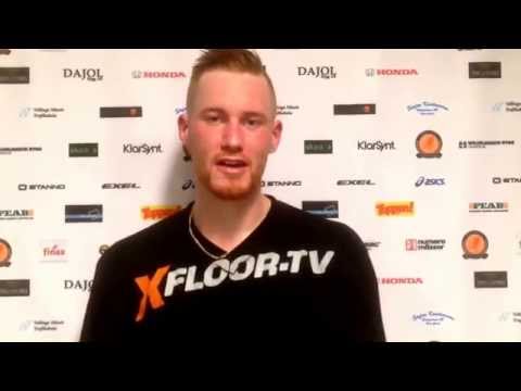 HIBF-TV: Nya målvakten Robin Johansdon efter 12-6 segern i seriefinalen hemma mot Jönköpings IK