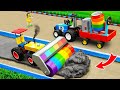 Diy tractor making mini Asphalt Road Construction | diy Road Roller, Bulldozer making Road | HP Mini
