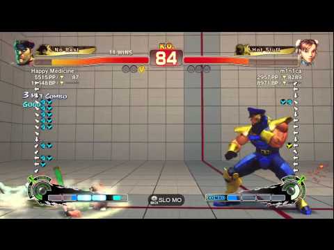 Happy Medicine (M.Bison/Dictator) vs m1n1ca (Chun-Li) SSF4:AE 2012 XBL M