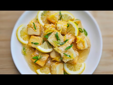 Crispy tofu with sweet and tangy lemon sauce 🍋 Easy Vegan beginners recipe in 20 minutes!
