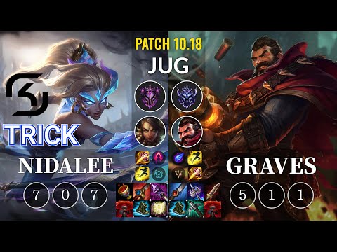 SK Trick Nidalee vs Graves Jungle - KR Patch 10.18