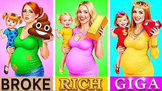 Download lagu POOR vs RICH vs GIGA RICH! You WON'T BELIEVE These Pregnancy Hacks mp3
