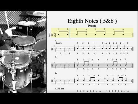 Drums For Kids ( 5&6 ) The Eighth Note - Lesson No.2