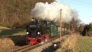 preview picture of video 'Rasender Roland mit 99 4011 am 28.12.2012 Göhren - Putbus Dampflok / Eisenbahn / Steam Train'