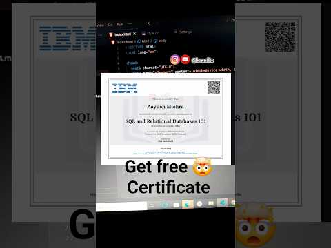 SQL + Free IBM Certification 🏆 | Don’t Miss This!Free Certificate from IBM 🔥 | Boost Your Resume Now