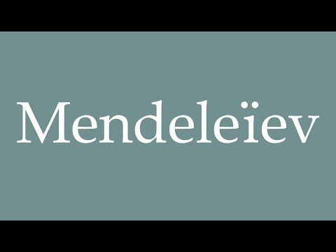 How to Pronounce ''Mendeleïev'' (Mendeleev) Correctly in French