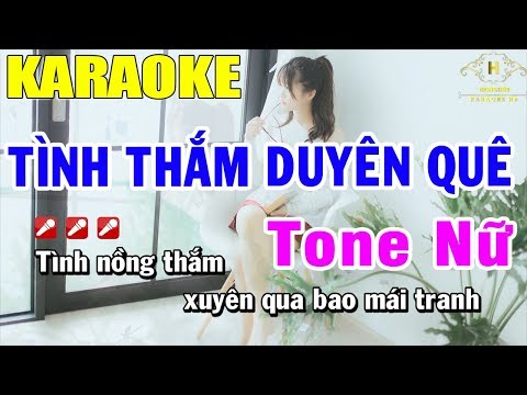 Karaoke Tình Thắm Duyên Quê Tone Nữ Nhạc Sống | Trọng Hiếu