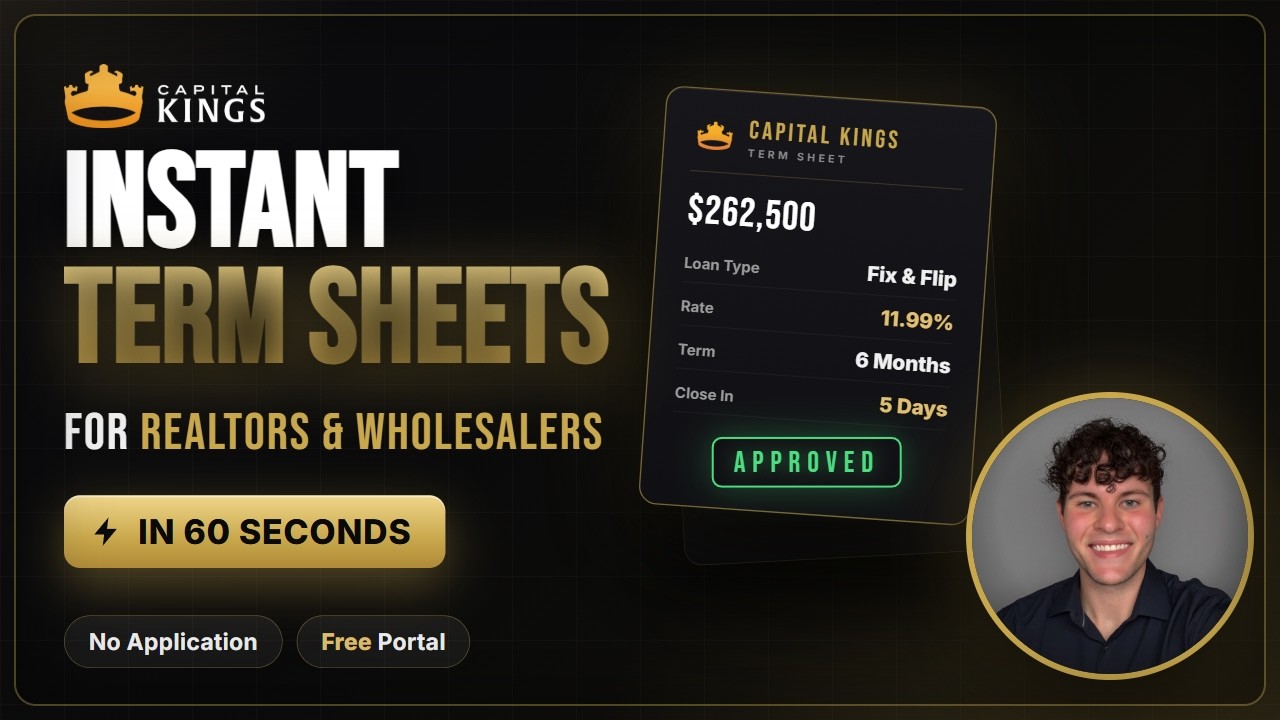 Realtors: Get an instant term sheet on any deal in 60 seconds