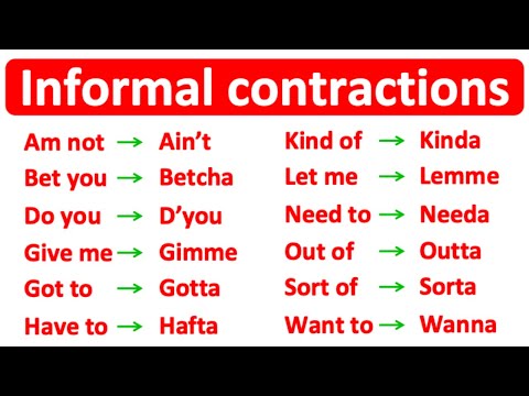 45+ INFORMAL CONTRACTIONS | Learn with examples