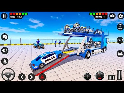 us police car transport games : transport truck police cars game :