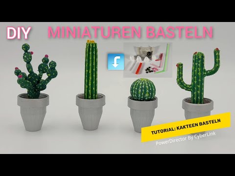 Tutorial: Mini-Kakteen basteln / DIY: how to craft miniature cacti
