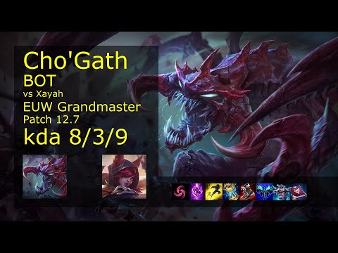 Cho'Gath Bot & Senna vs Xayah & Pantheon - EUW 8/3/9 Patch 12.7 Gameplay