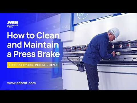 Part of a video titled How to Clean and Maintain a Press Brake - YouTube